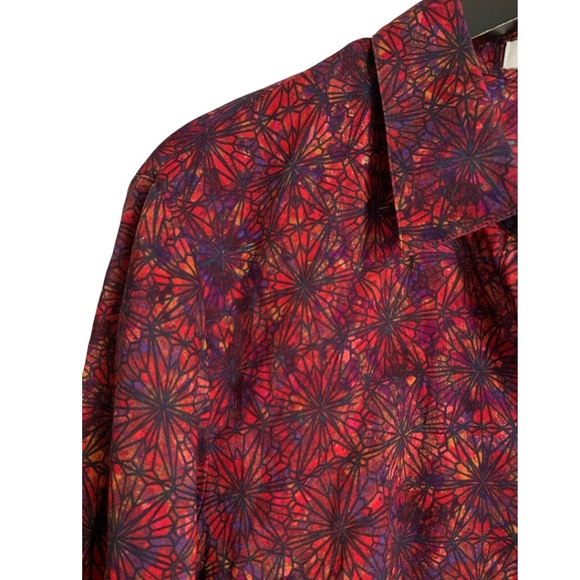 Coldwater Creek Women's Button Down Blouse Sz 1x/18 Red Purple Fall Transition - Picture 4 of 6